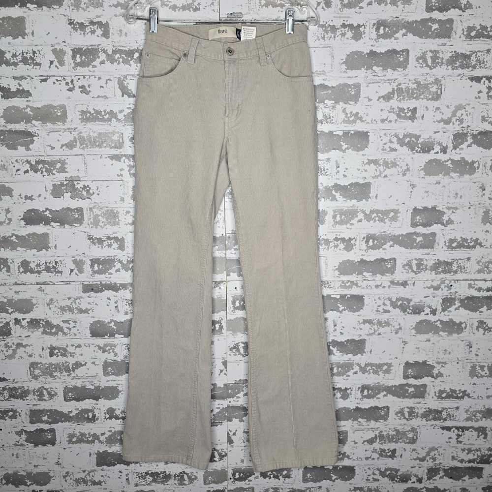 Gap Pants Womens 4 Regular Beige Corduroy Flare Leg Boho 100% Cotton Casual